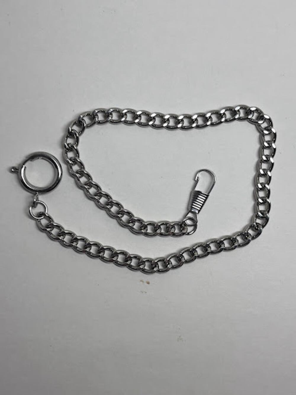 Vintage Silver Tone Pocket Watch 12" Chain Prince Alpert with a Ring Clasp